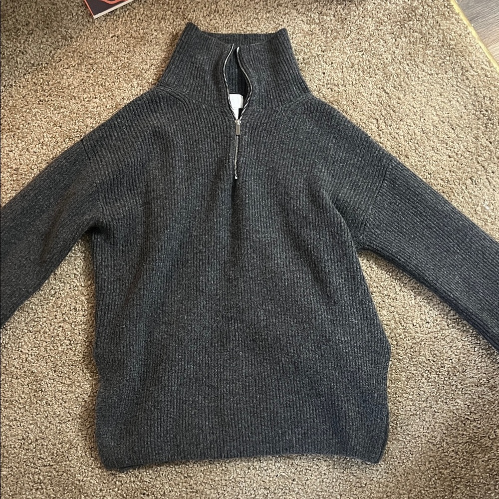 Women’s Gray Half-Zip Sweater